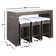 Safavieh Horus Wicker and Rattan Dining Set in Gray / Brown / White