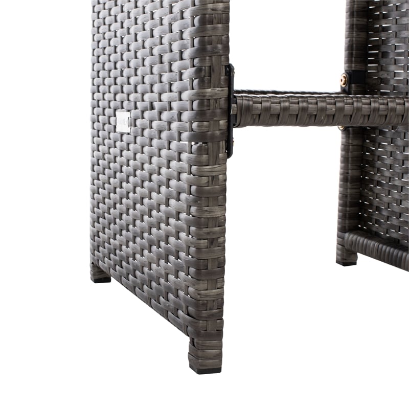 Safavieh Horus Wicker and Rattan Dining Set in Gray / Brown / White