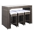 Safavieh Horus Wicker and Rattan Dining Set in Gray / Brown / White