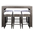 Safavieh Horus Wicker and Rattan Dining Set in Gray / Brown / White