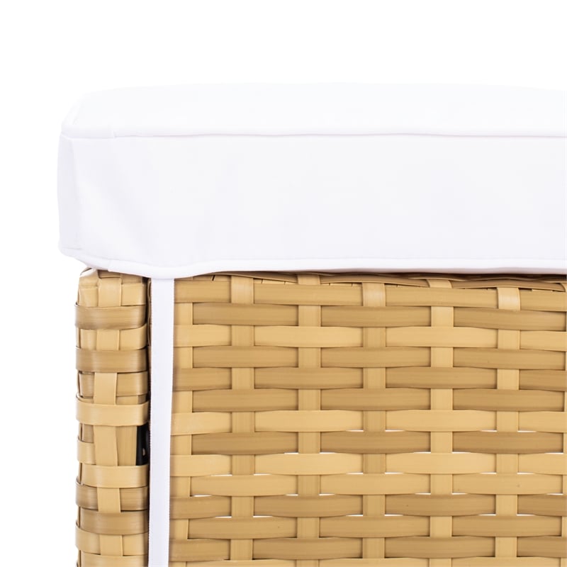 Safavieh Horus Wicker and Rattan Dining Set in Natural / White