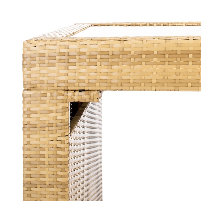 Safavieh Horus Wicker and Rattan Dining Set in Natural / White