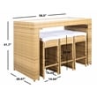 Safavieh Horus Wicker and Rattan Dining Set in Natural / White