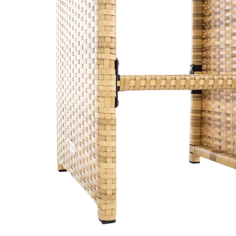 Safavieh Horus Wicker and Rattan Dining Set in Natural / White