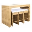 Safavieh Horus Wicker and Rattan Dining Set in Natural / White