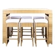 Safavieh Horus Wicker and Rattan Dining Set in Natural / White