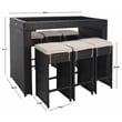 Safavieh Horus Wicker and Rattan Dining Set in Black / Light Gray