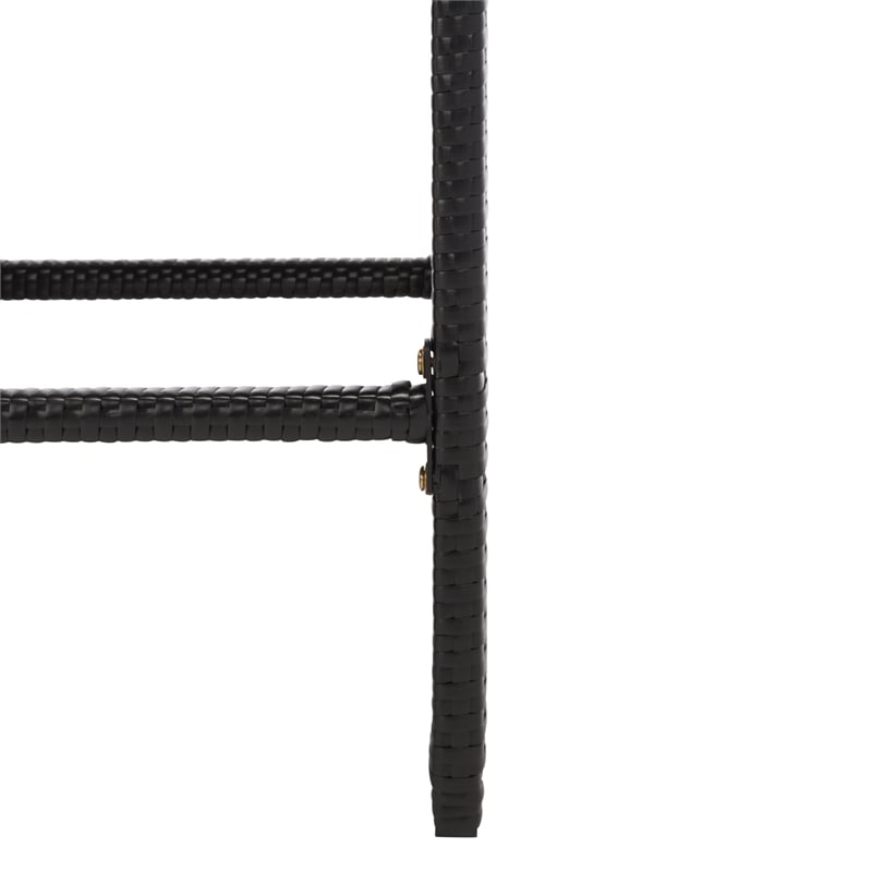 Safavieh Horus Wicker and Rattan Dining Set in Black / Light Gray