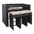 Safavieh Horus Wicker and Rattan Dining Set in Black / Light Gray
