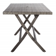 Safavieh Akita Wicker and Rattan Folding Table in Gray / Brown / White