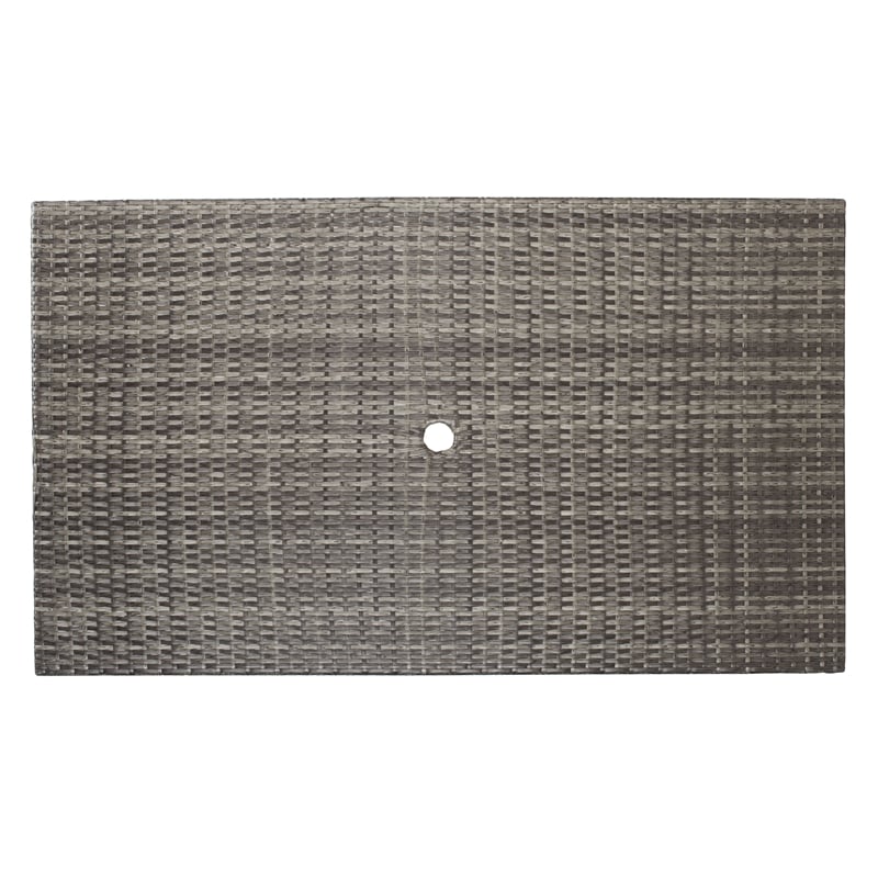 Safavieh Akita Wicker and Rattan Folding Table in Gray / Brown / White