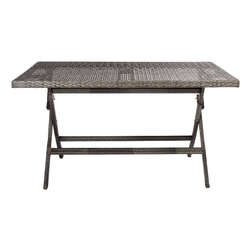 Safavieh Akita Wicker and Rattan Folding Table in Gray / Brown / White