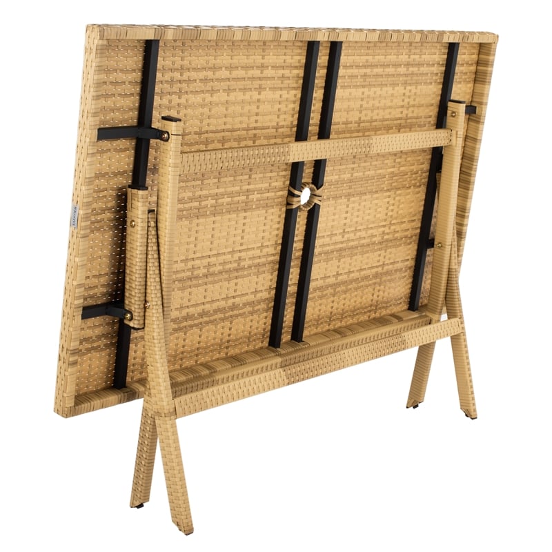 Safavieh Akita Wicker and Rattan Folding Table in Natural / White