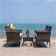 Safavieh Abdul 4Pc Wicker and Rattan Living Set in Gray / Brown / White