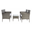 Safavieh Abdul 4Pc Wicker and Rattan Living Set in Gray / Brown / White