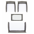 Safavieh Abdul 4Pc Wicker and Rattan Living Set in Gray / Brown / White