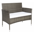Safavieh Abdul 4Pc Wicker and Rattan Living Set in Gray / Brown / White