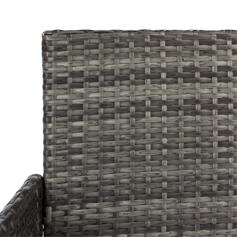 Safavieh Abdul 4Pc Wicker and Rattan Living Set in Gray / Brown / White