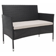 Safavieh Abdul 4Pc Wicker and Rattan Living Set in Black / Light Gray