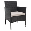 Safavieh Abdul 4Pc Wicker and Rattan Living Set in Black / Light Gray