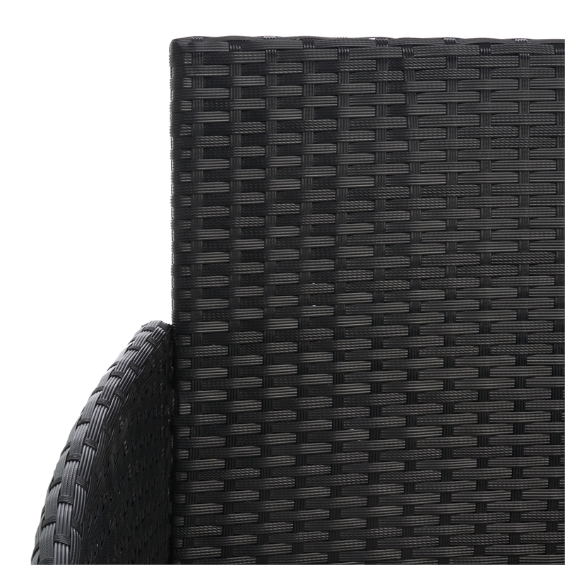 Safavieh Abdul 4Pc Wicker and Rattan Living Set in Black / Light Gray