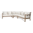 Safavieh Santa Cruz Wood Patio Sectional Sofa in Natural / Beige