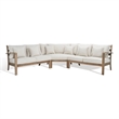 Safavieh Santa Cruz Wood Patio Sectional Sofa in Natural / Beige