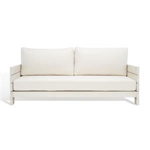 Safavieh Chrissie Wood Patio Sofa in White