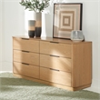 Safavieh Gabrietta 6 Drawer Wood Dresser in Natural / Black