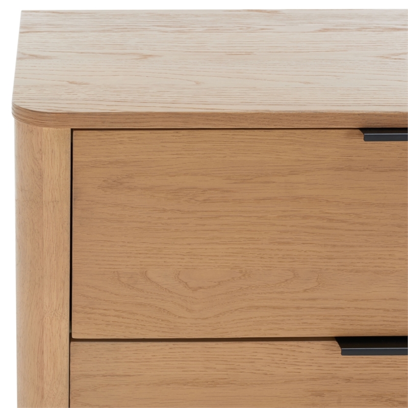 Safavieh Gabrietta 6 Drawer Wood Dresser in Natural / Black