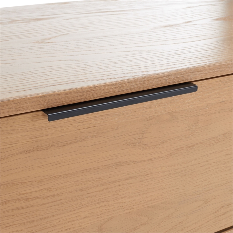 Safavieh Gabrietta 6 Drawer Wood Dresser in Natural / Black