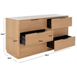 Safavieh Gabrietta 6 Drawer Wood Dresser in Natural / Black