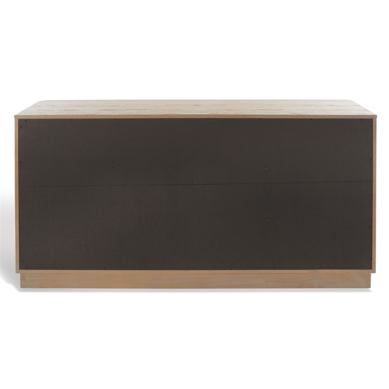 Safavieh Gabrietta 6 Drawer Wood Dresser in Natural / Black
