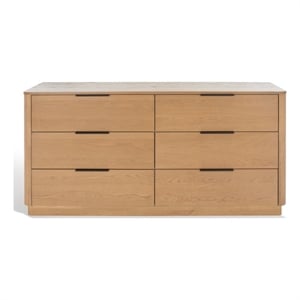 Safavieh Gabrietta 6 Drawer Wood Dresser in Natural / Black
