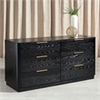 Safavieh Gabrietta 6 Drawer Wood Dresser  in Black / Gold