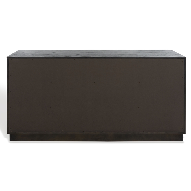 Safavieh Gabrietta 6 Drawer Wood Dresser  in Black / Gold
