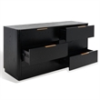 Safavieh Gabrietta 6 Drawer Wood Dresser  in Black / Gold
