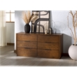 Safavieh Gabrietta 6 Drawer Wood Dresser in Oak / Black