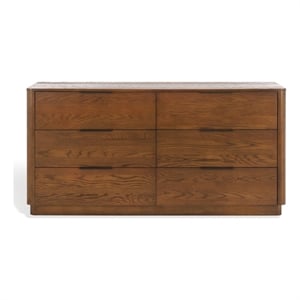 Safavieh Gabrietta 6 Drawer Wood Dresser in Oak / Black