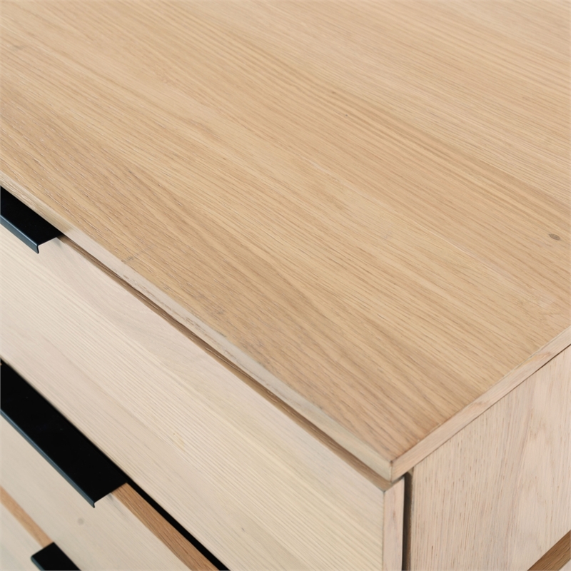 Safavieh Titus 6 Drawer Wood and Metal Stacked Dresser  in Oak