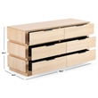 Safavieh Titus 6 Drawer Wood and Metal Stacked Dresser  in Oak