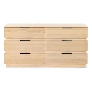 Safavieh Titus 6 Drawer Wood and Metal Stacked Dresser  in Oak