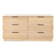 Safavieh Titus 6 Drawer Wood and Metal Stacked Dresser  in Oak