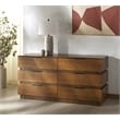Safavieh Titus 6 Drawer Wood and Metal Stacked Dresser in Oak
