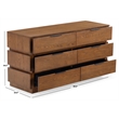 Safavieh Titus 6 Drawer Wood and Metal Stacked Dresser in Oak