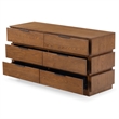 Safavieh Titus 6 Drawer Wood and Metal Stacked Dresser in Oak