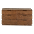 Safavieh Titus 6 Drawer Wood and Metal Stacked Dresser in Oak