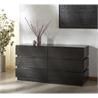 Safavieh Titus 6 Drawer Wood and Metal Stacked Dresser in Black