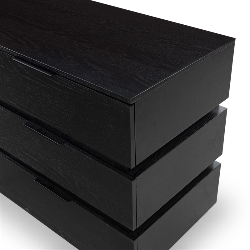Safavieh Titus 6 Drawer Wood and Metal Stacked Dresser in Black