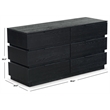 Safavieh Titus 6 Drawer Wood and Metal Stacked Dresser in Black